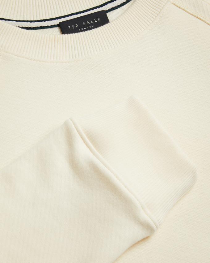 Sweatshirt Ted Baker Long Sleeve Raglan Detail Blanche Homme | JKF-04743439